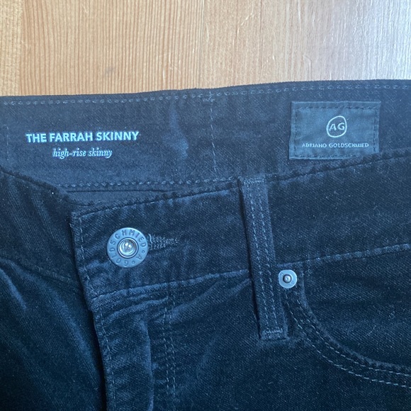 AG Adriano Goldshmeid High Rise Farrah Velvet Black Pants - Anthropologie - Picture 5 of 10